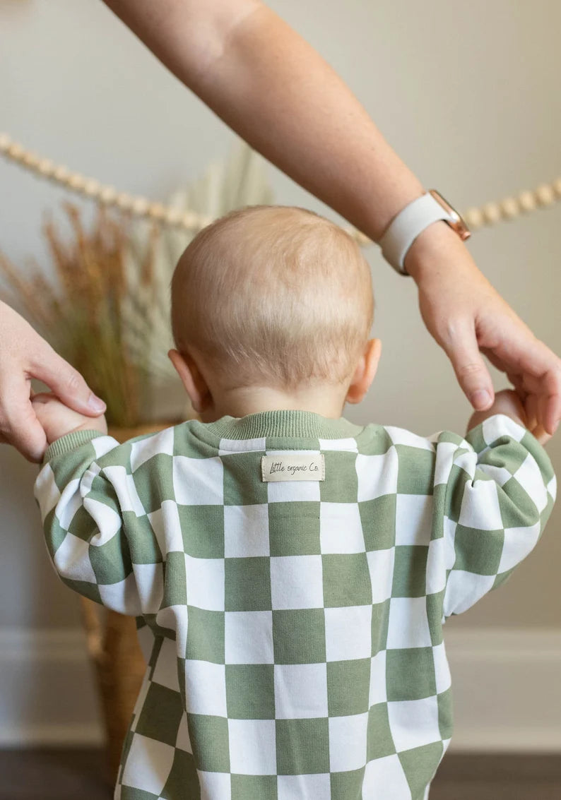 Checkered Baby Bubble Romper