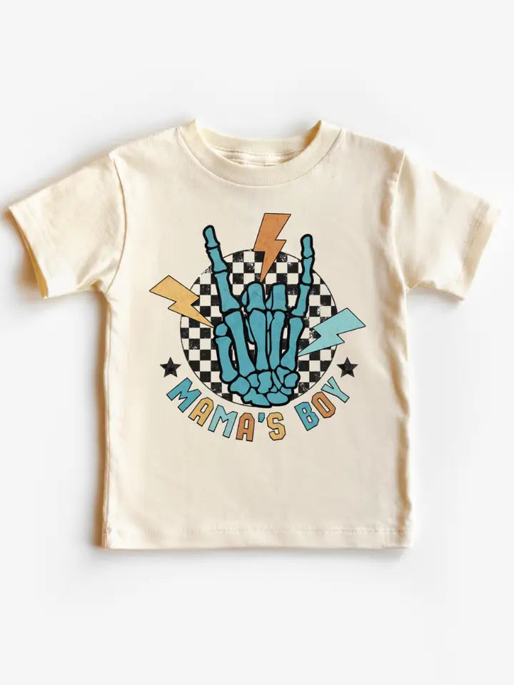 Mama's Boy Skeleton Hand Tee