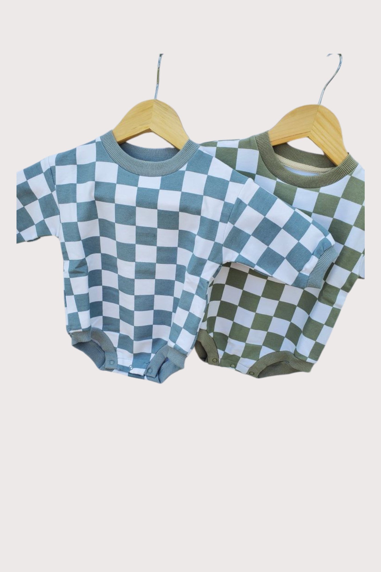 Checkered Baby Bubble Romper